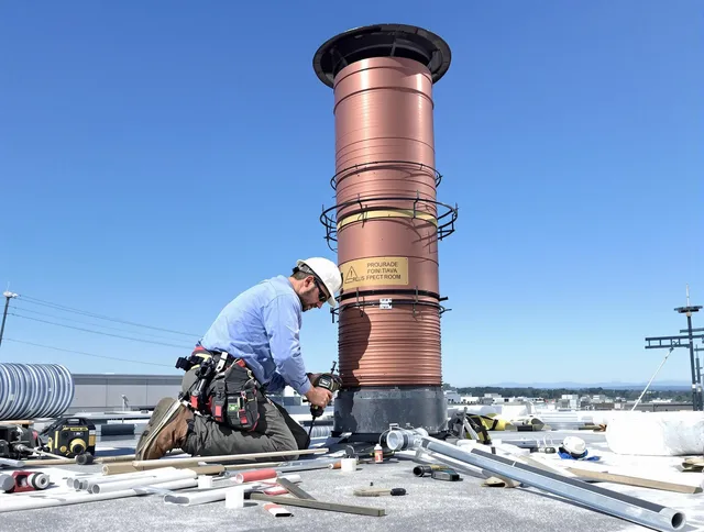 Installed chimney liner by Hamden Chimney Sweep in Hamden, CT