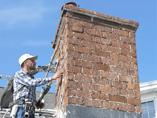 Brickwork for a chimney rebuild by Hamden Chimney Sweep in Hamden, CT