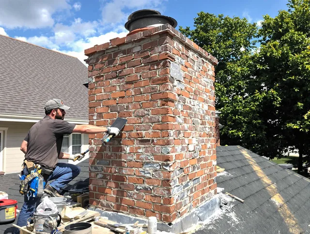 Completed chimney rebuild by Hamden Chimney Sweep in Hamden, CT
