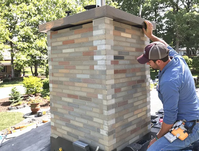 Hamden Chimney Sweep completing a modern chimney remodel in Hamden, CT