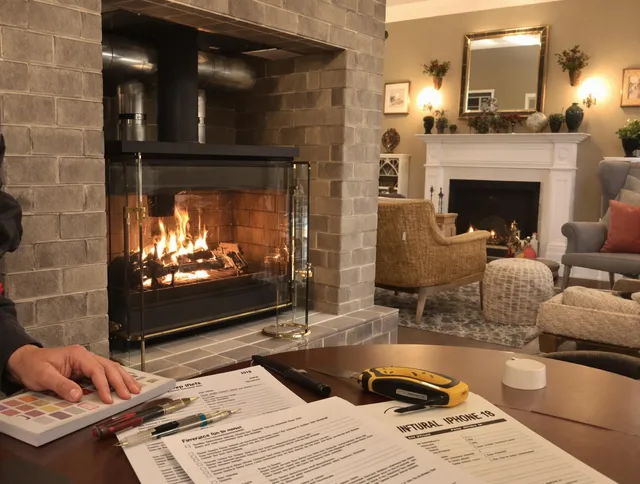 Hamden Chimney Sweep verifying fireplace safety measures in Hamden, CT
